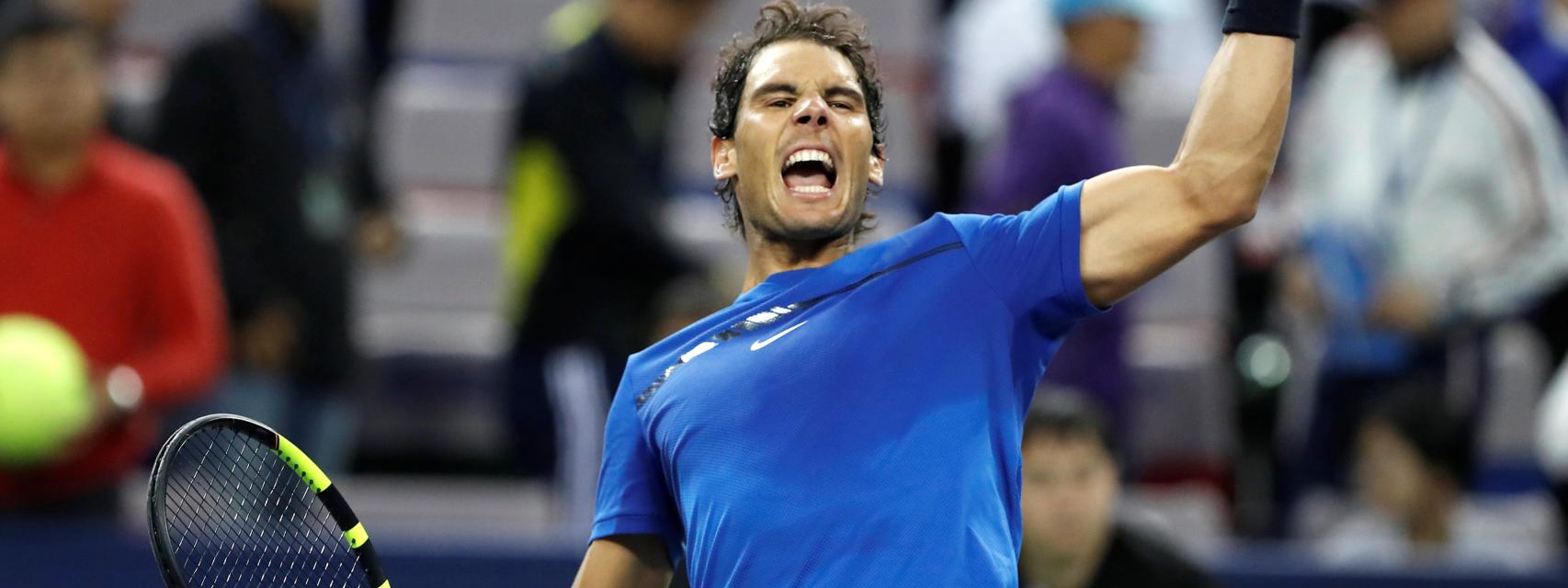 Rafa Nadal celebra un punto.