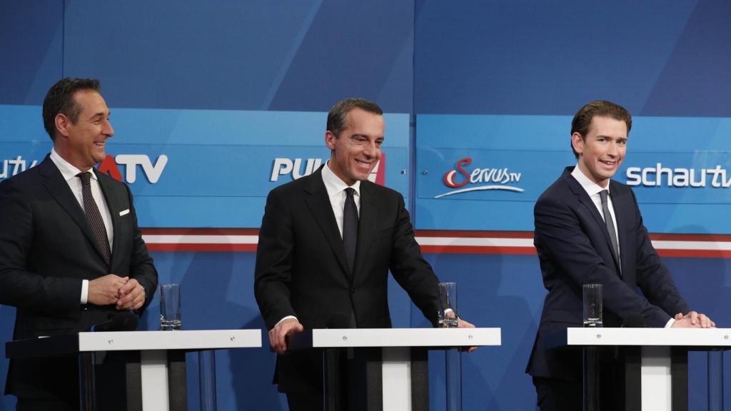 Los tres candidatos que se presentaban a las elecciones de este domingo.