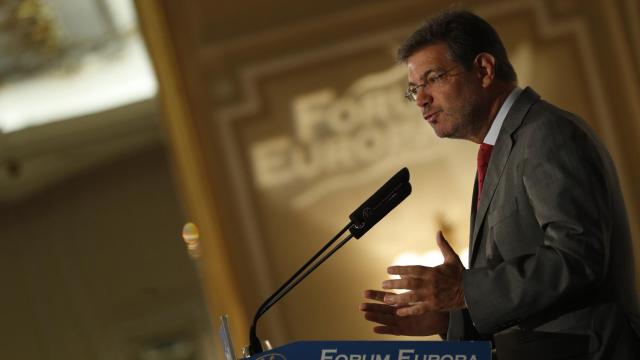 Rafael Catalá durante su intervención en un desayuno informativo organizado por Nueva Economía Forum.
