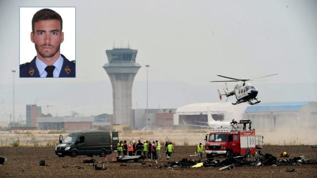 El avión del teniente Fernando Pérez se estrelló en la maniobra de despegue, en Torrejón.