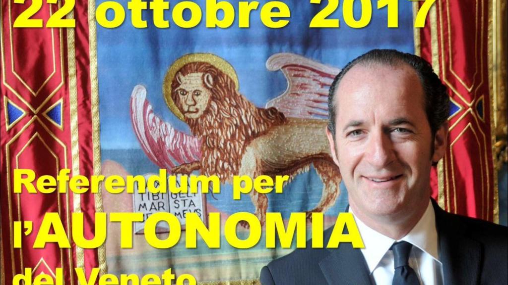 El gobernador del Véneto anunciando el referéndum.