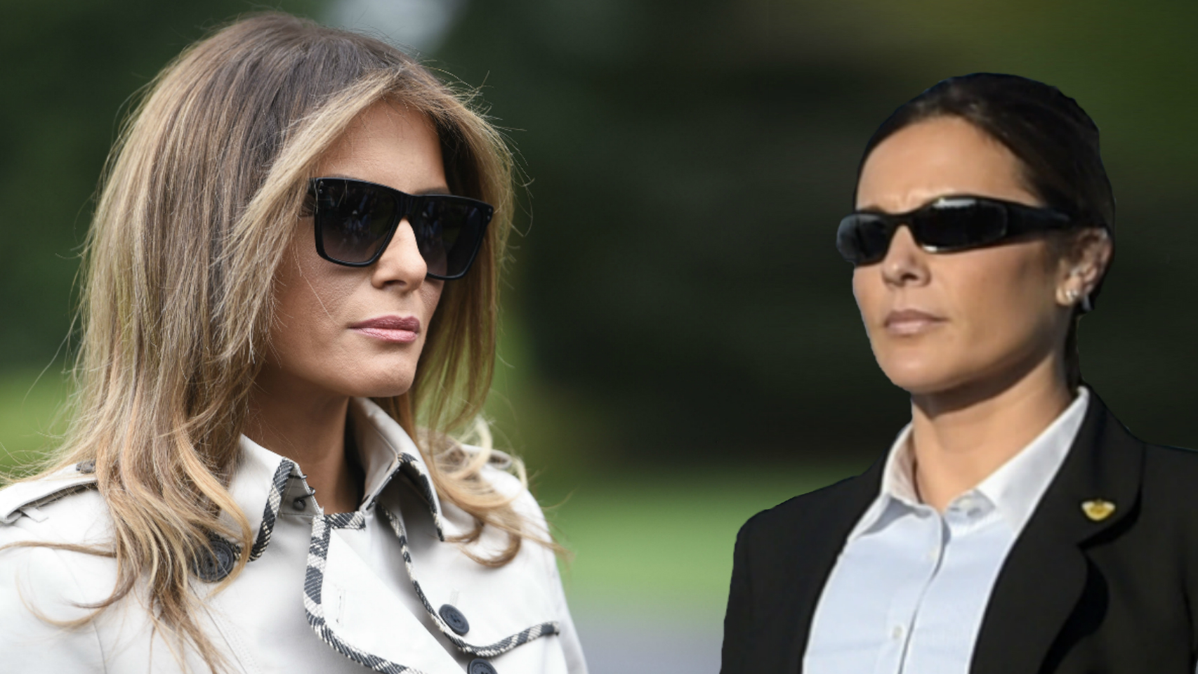 Montaje de  Melania Trump junto a la supuesta doble.