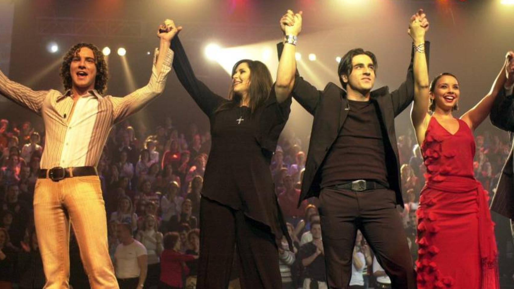 Bisbal, Rosa, Bustamante y Chenoa en OT 1.