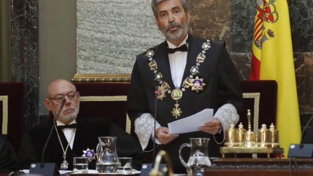 Maza y Lesmes durante la apertura del año juidical.