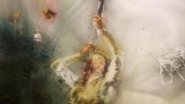 Una parte del cuadro polémico, incluido en la exposición.