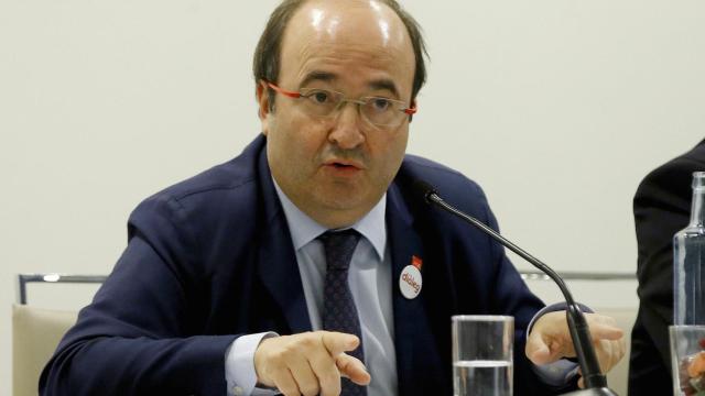 Miquel Iceta, este martes en una conferencia en el club Siglo XXI de Madrid.