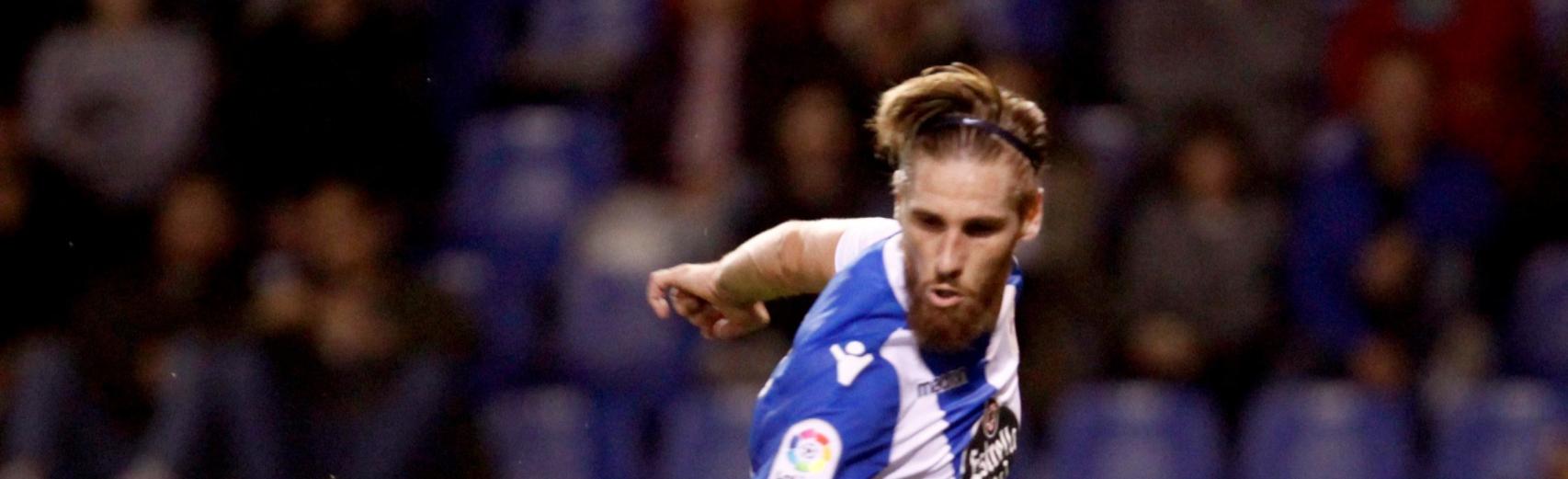 Albentosa en el último partido del Deportivo.