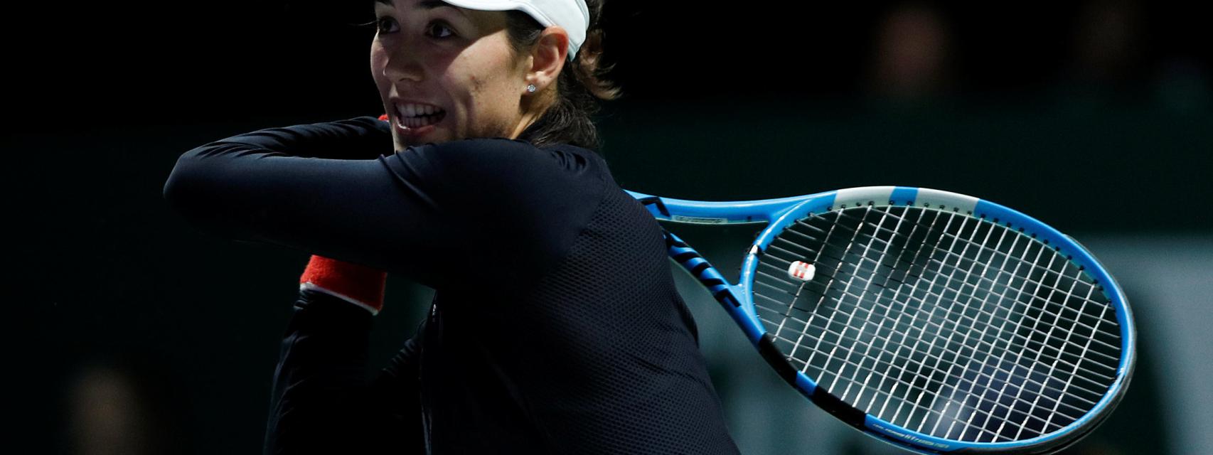Garbiñe Muguruza en el partido ante Karolina Pliskova.