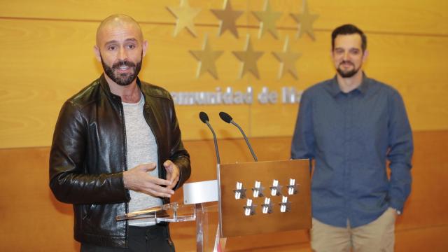 El Consejero de Deportes de la Comunidad, Jaime de los Santos, durante la firma del protocolo