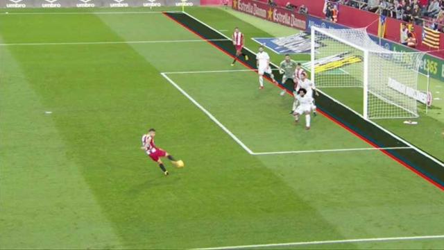 Fuera de juego en el segundo gol del Girona