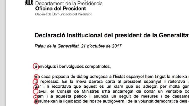 El falso comunicado de la Generalitat