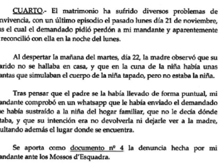 Guasch tendrá que responder en breve ante los tribunales de este episodio de secuestro, y de los cerca de 40 días que privó de forma unilateral a madre e hija de estar juntas.