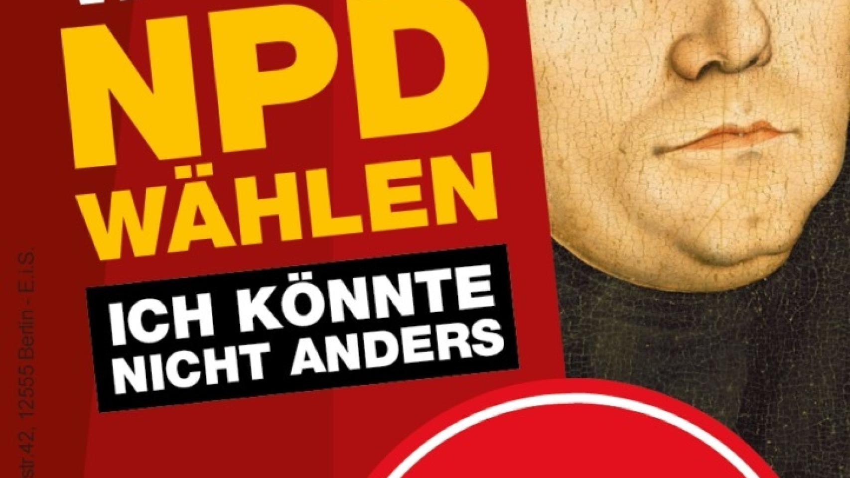 Imagen de Martín Lutero, padre de la Reforma, utilizada por el NPD.