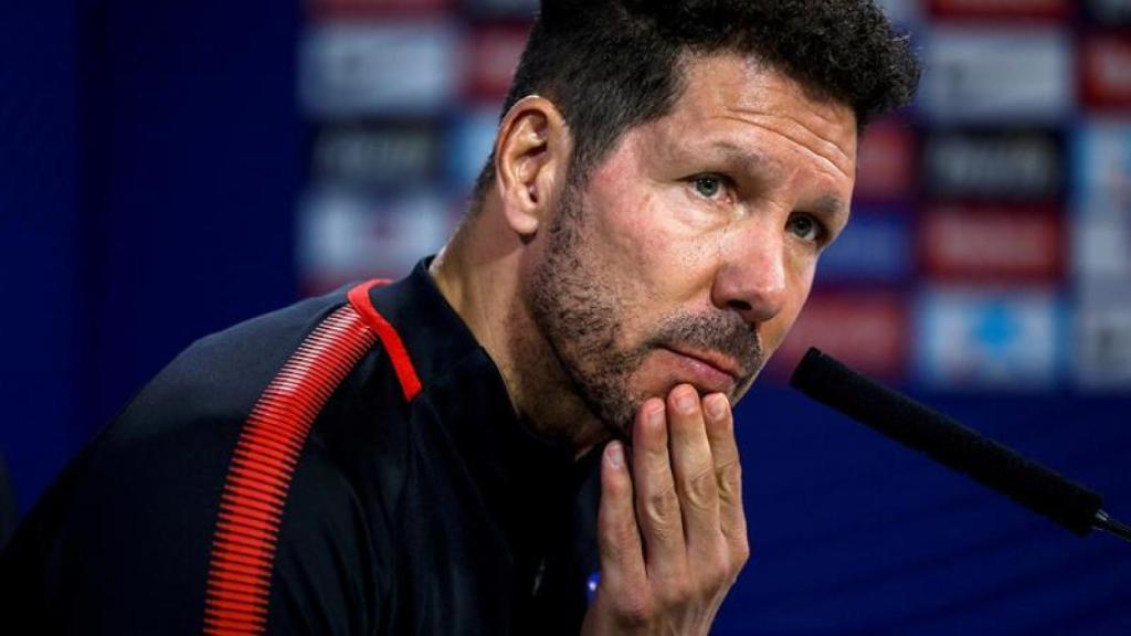 Simeone, en rueda de prensa.