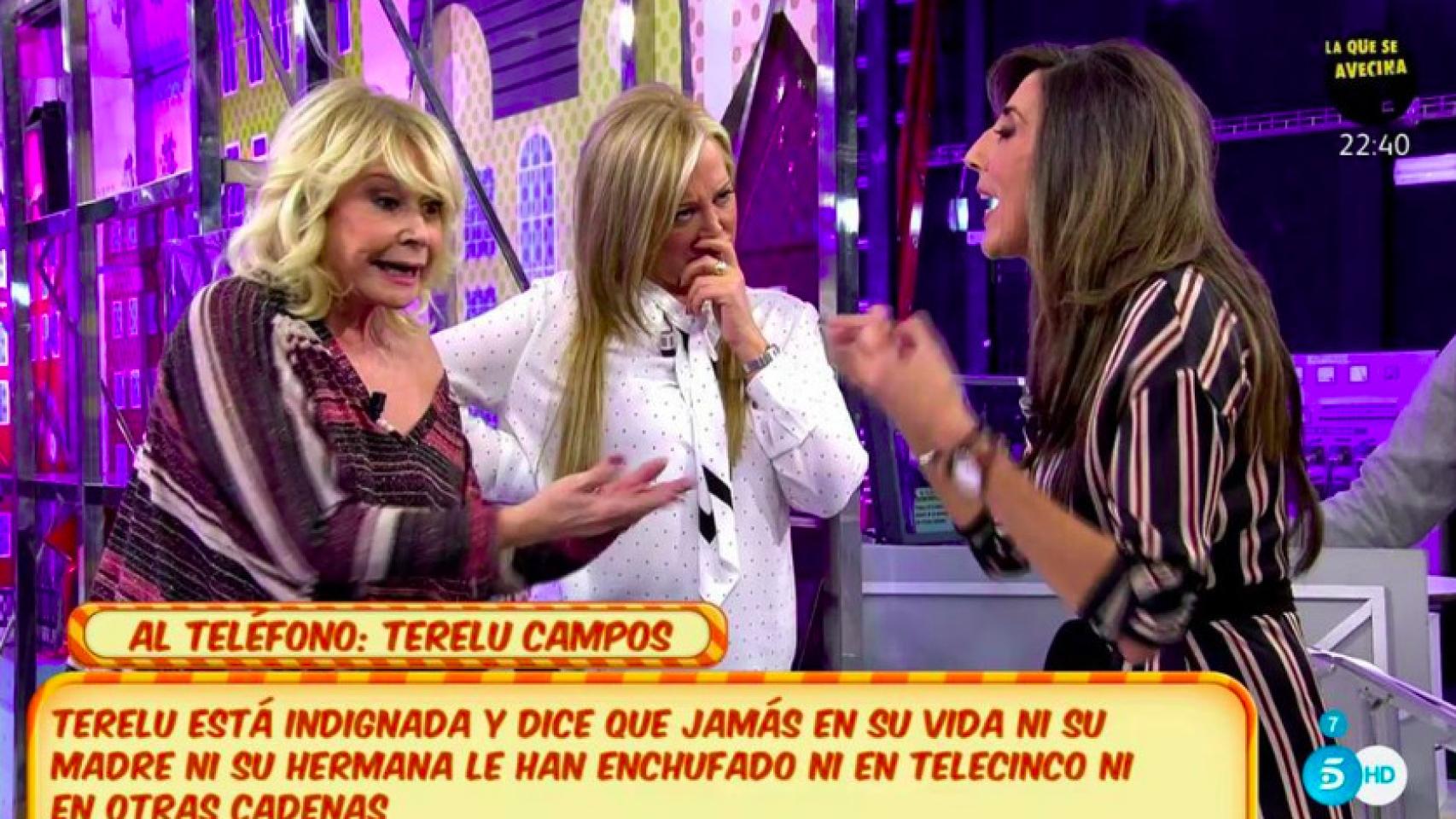 Paz Padilla abandona 'Sálvame' a mitad del programa tras una bronca con Mila