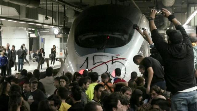 Cortes del AVE en Sants