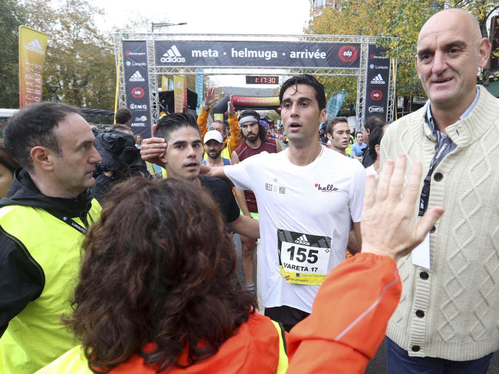 Álvaro Arbeloa al concluir su participación en la Behobia-San Sebastián.