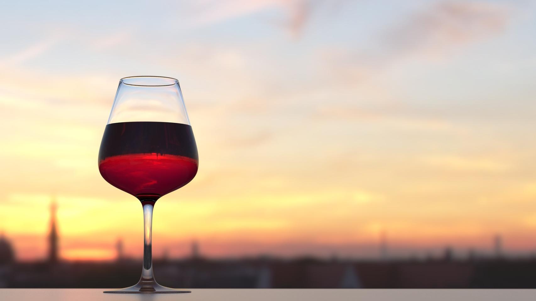 Una copita de vino.