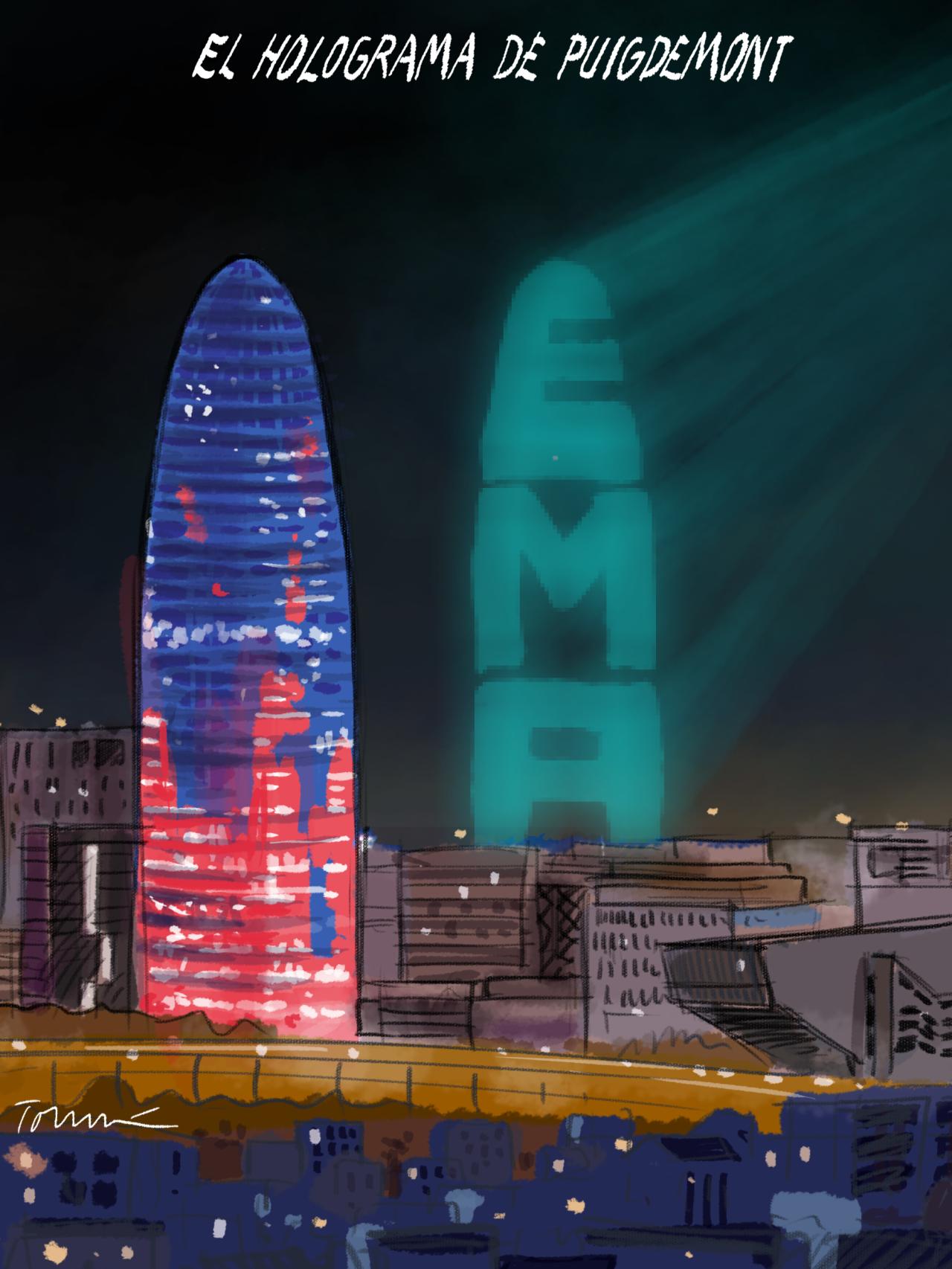 El holograma de Puigdemont