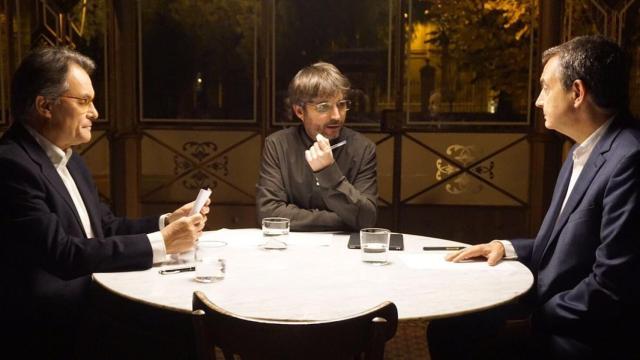 Mas, Évole y Zapatero.