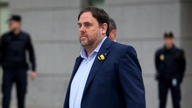 El expresidente de la Generalitat Oriol Junqueras llegando a la Audiencia Nacional.