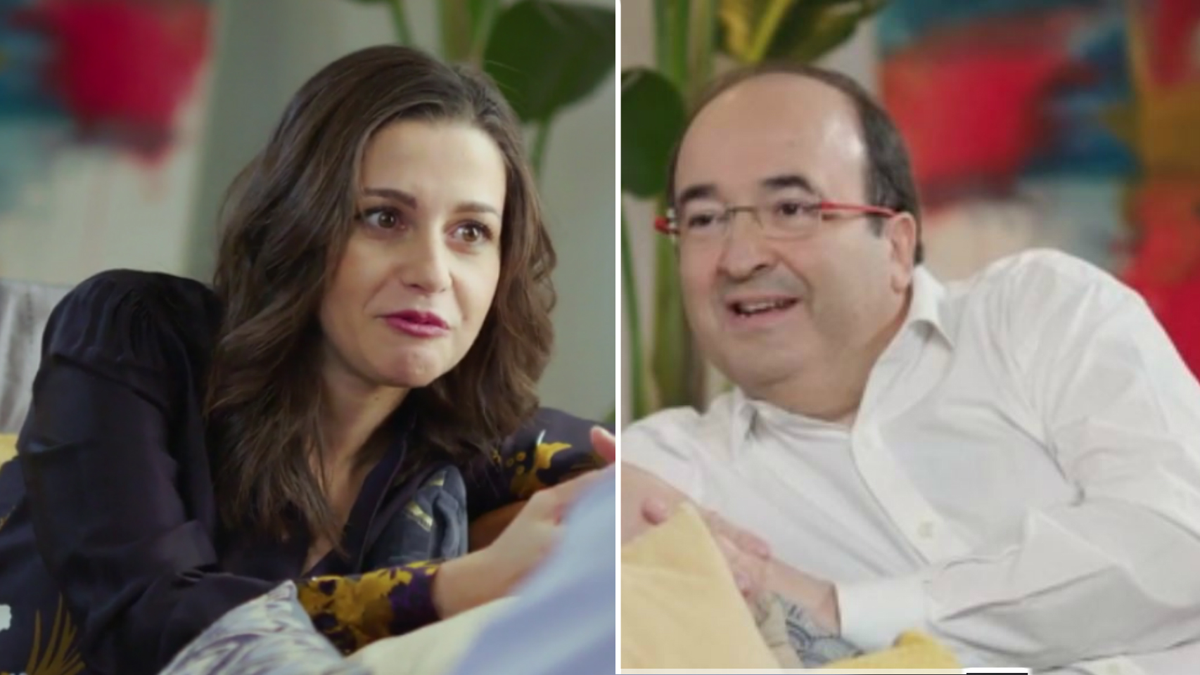 El tiempo muerto de Inés Arrimadas y Miquel Iceta en el programa de Bertín Osborne