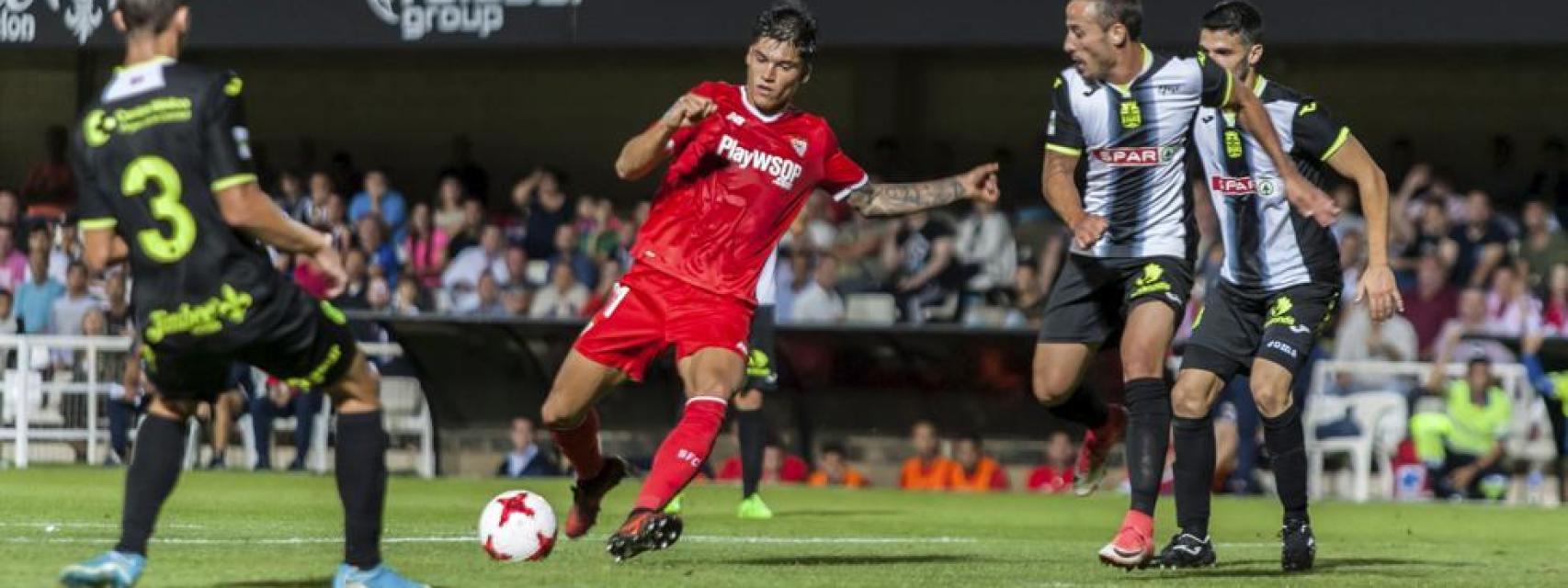 Imagen del Cartagena - Sevilla de ida de la Copa.