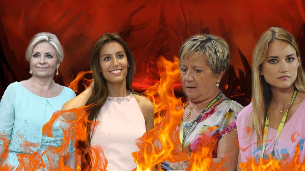 Ana Boyer junto a Olga Carmona y Alba Carrillo junto a Belén Diaz.