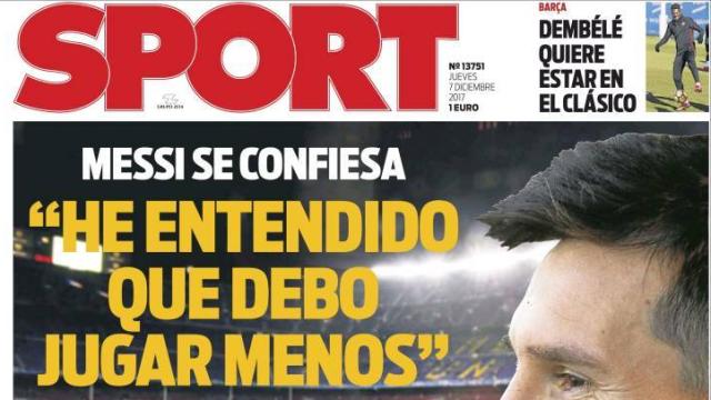 SPORT se hace eco de la entrevista a Leo Messi.