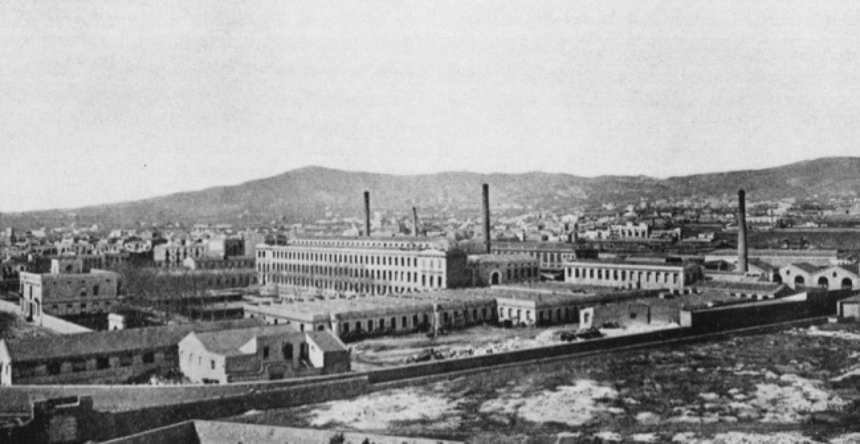 Una zona de Sants, Barcelona, industrializada en el siglo XIX.