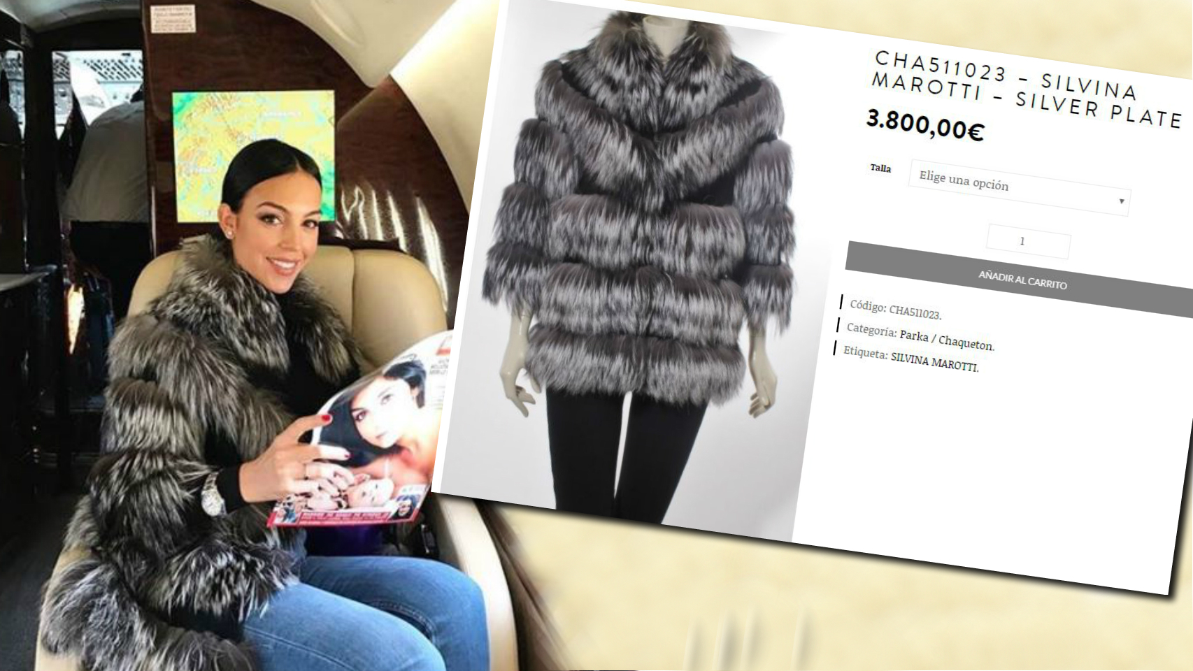 La novia de Cristiano desafió al frío parisino con un gran abrigo.