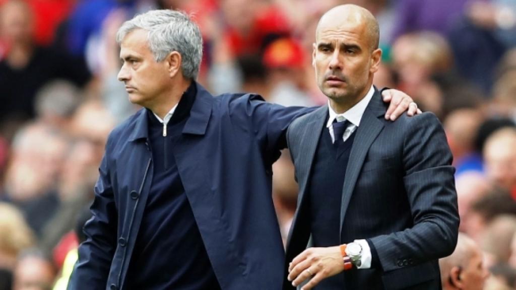 Mourinho y Guardiola en el United - City de la temporada pasada.