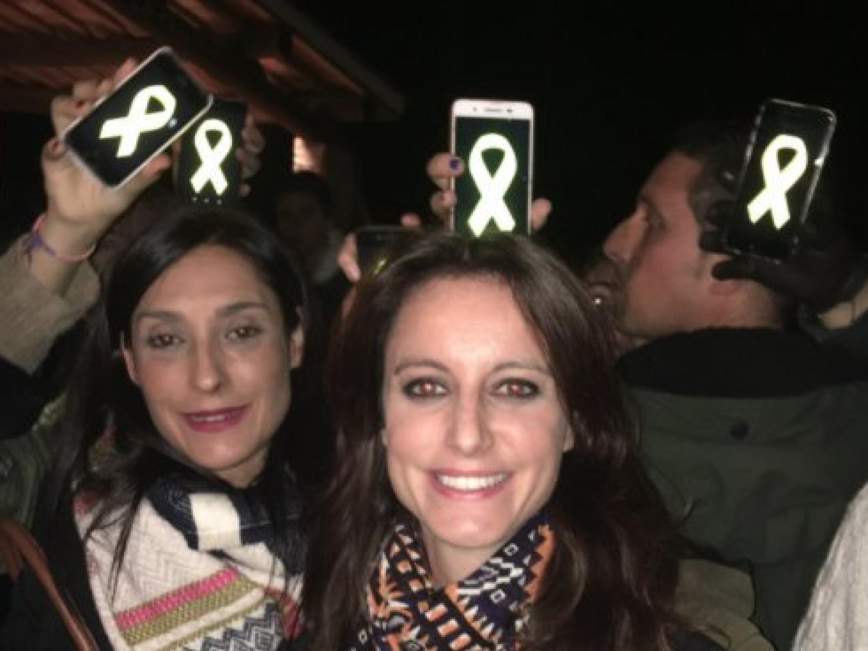 Andrea Levy, durante el escrache sufrido.