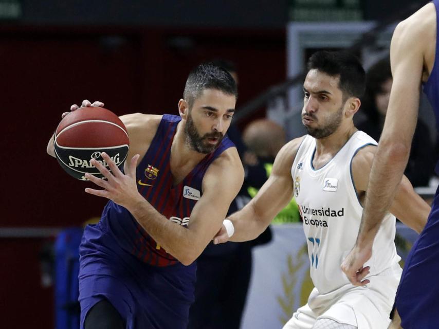 Juan Carlos Navarro, aquí ante Facundo Campazzo, llega en buena forma.
