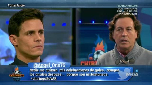 Pipi Estrada debate en El Chiringuito con Edu Aguirre. Foto: Twitter (@elchiringuitotv)