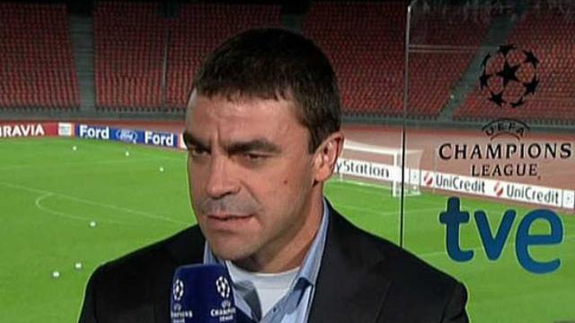 Manolo Sanchís durante la retransmisión.