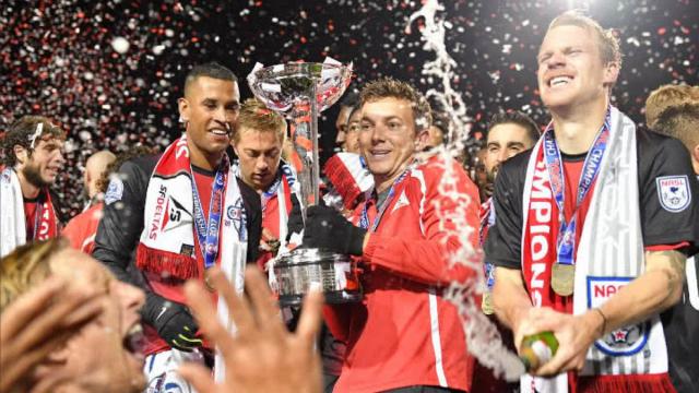 Los jugadores del San Francisco Deltas en la celebración del título.