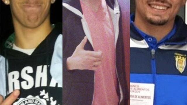 Vito, Lucho y Calvo, los tres futbolistas de la Arandina detenidos.