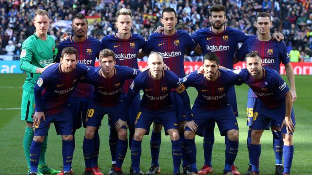 Once del Barcelona en el Clásico.