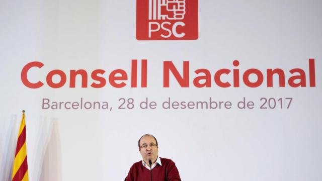 Iceta, este jueves en la sede del PSC.