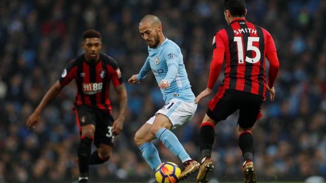 Silva, en el último encuentro que disputó con el City.