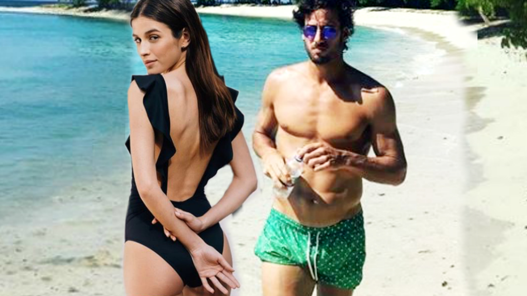 Feliciano y su novia, Sandra Gago, en un montaje de JALEOS.