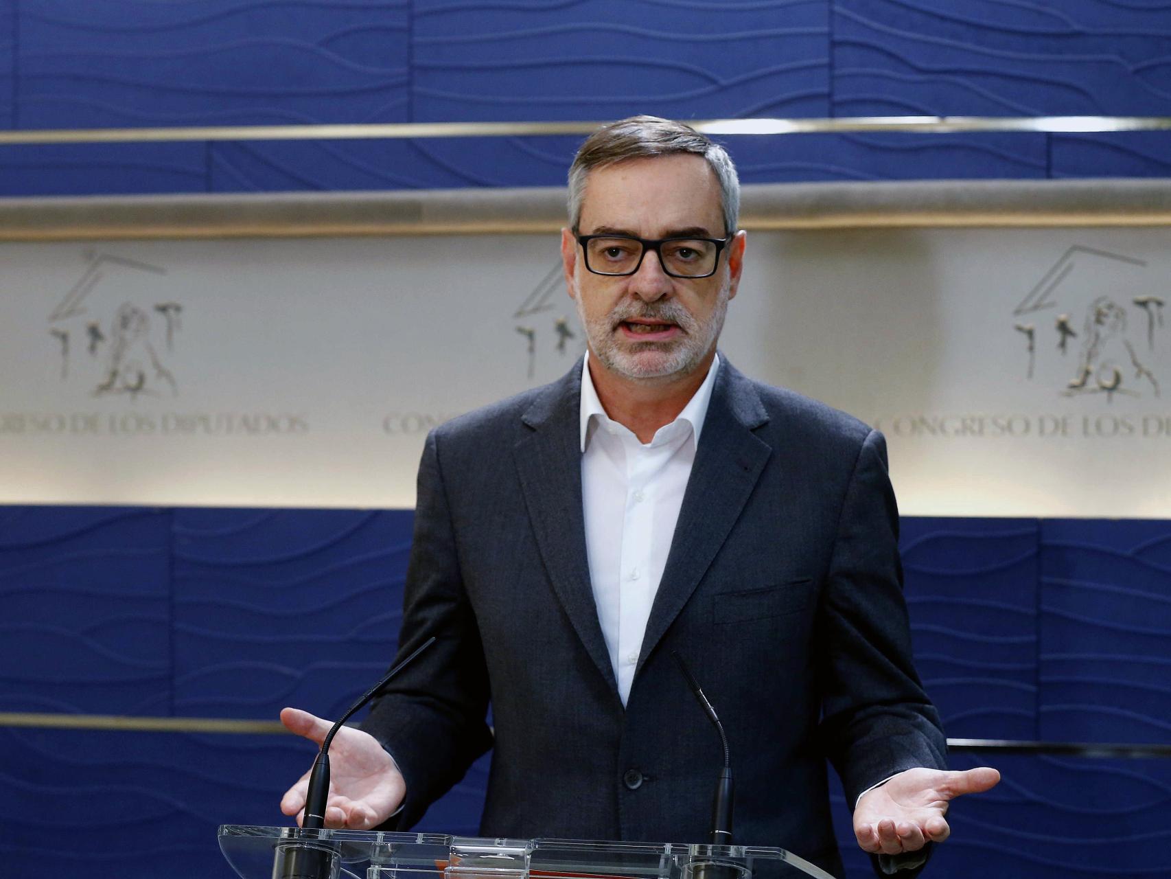 El portavoz de Ciudadanos, José Manuel Villegas, durante una rueda de prensa en el Congreso de los Diputados.