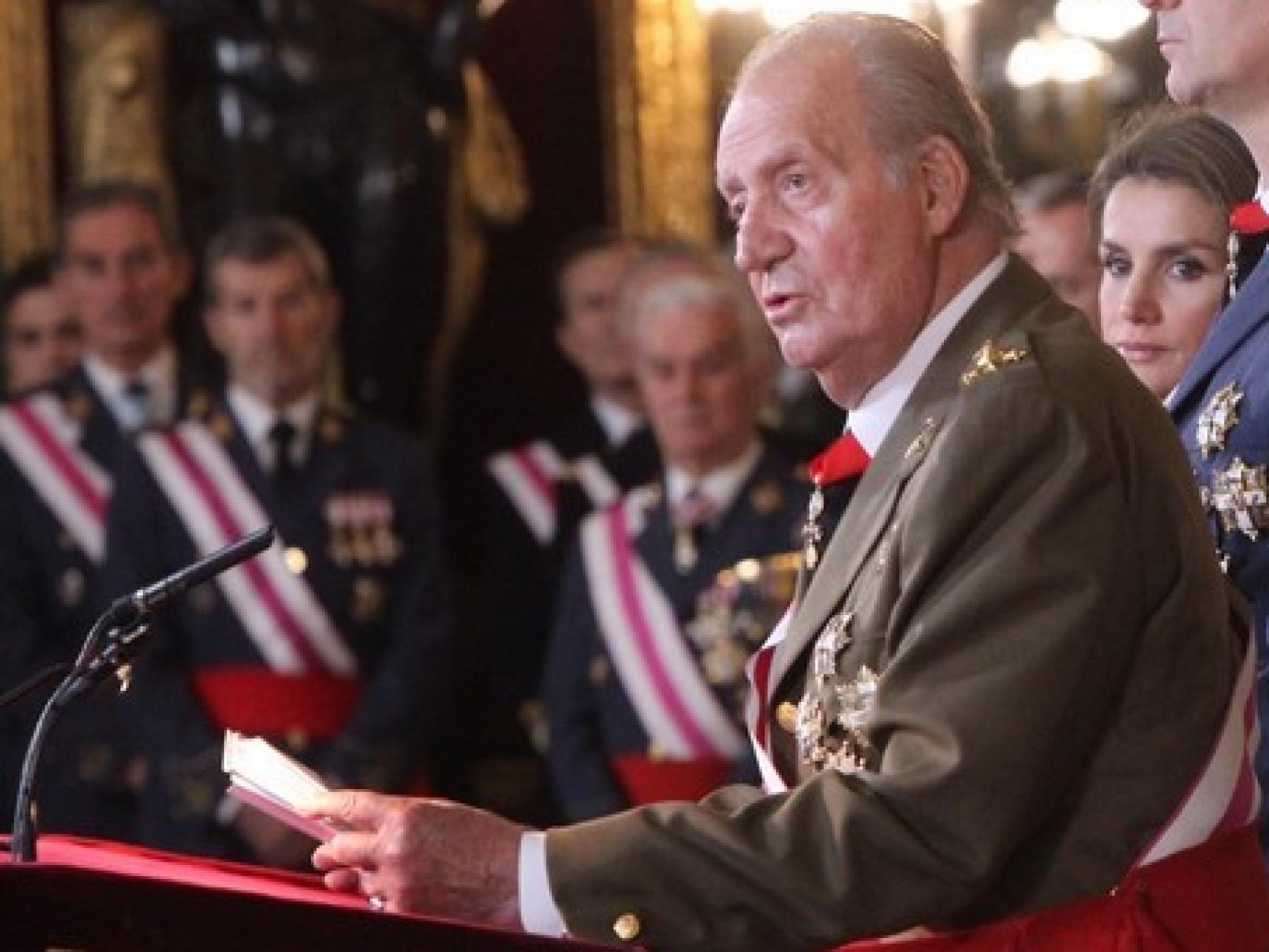 Juan carlos I en su alocución de la Pascua de 2014.