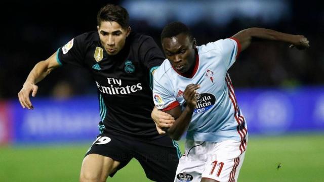 Achraf, en el Celta-Real Madrid
