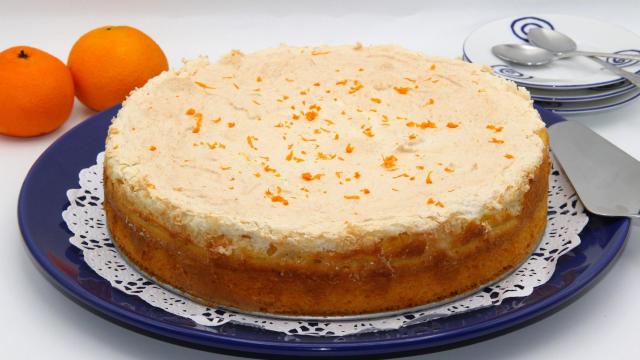 BIZCOCHO DE MANDARINA Y MERENGUE DE COCO CON THERMOMIX Portada