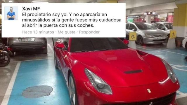Es el mismo trabajador accionista del Ferrari que aparcó en dos plazas para discapacitados.