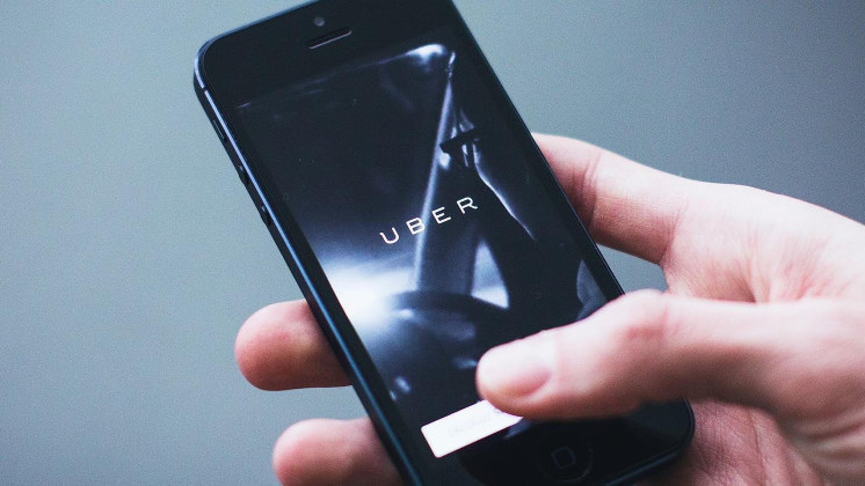 Imagen de la aplicación de Uber en un teléfono móvil.