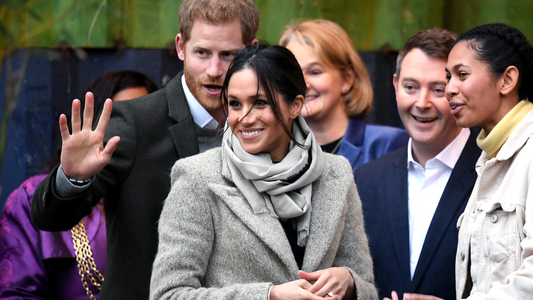 Los prometidos en el primer acto oficial de 2018.