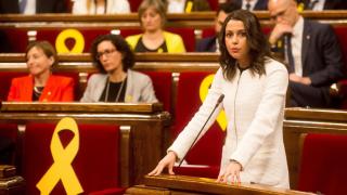 Arrimadas este miércoles en su escaño del Parlament